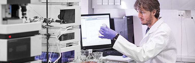 Researcher working at the lab